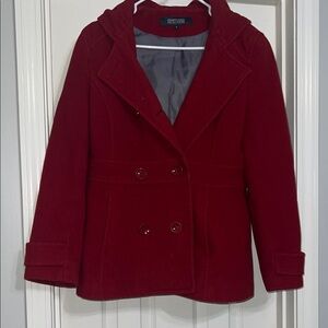 Kenneth Cole Reaction Women's Red Pea Coat